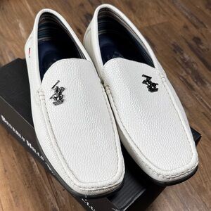 Men’s White Leather Loafers size 11 PROM HOCO